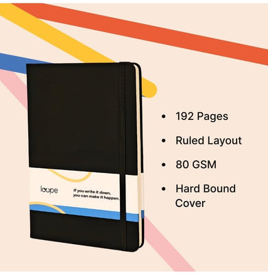 imagLoope A6 Solid Notebook 80Gsm 192 Pages Black