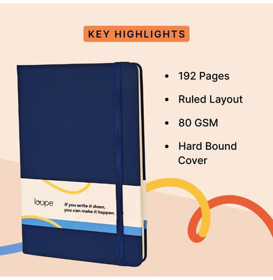 imagLoope A5 Solid Notebook 80Gsm 192 Pages Blue