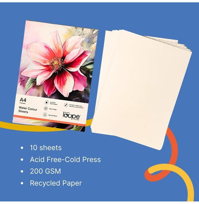 imagWater Color Loose Sheets - A4 - 10LF - 200GSM