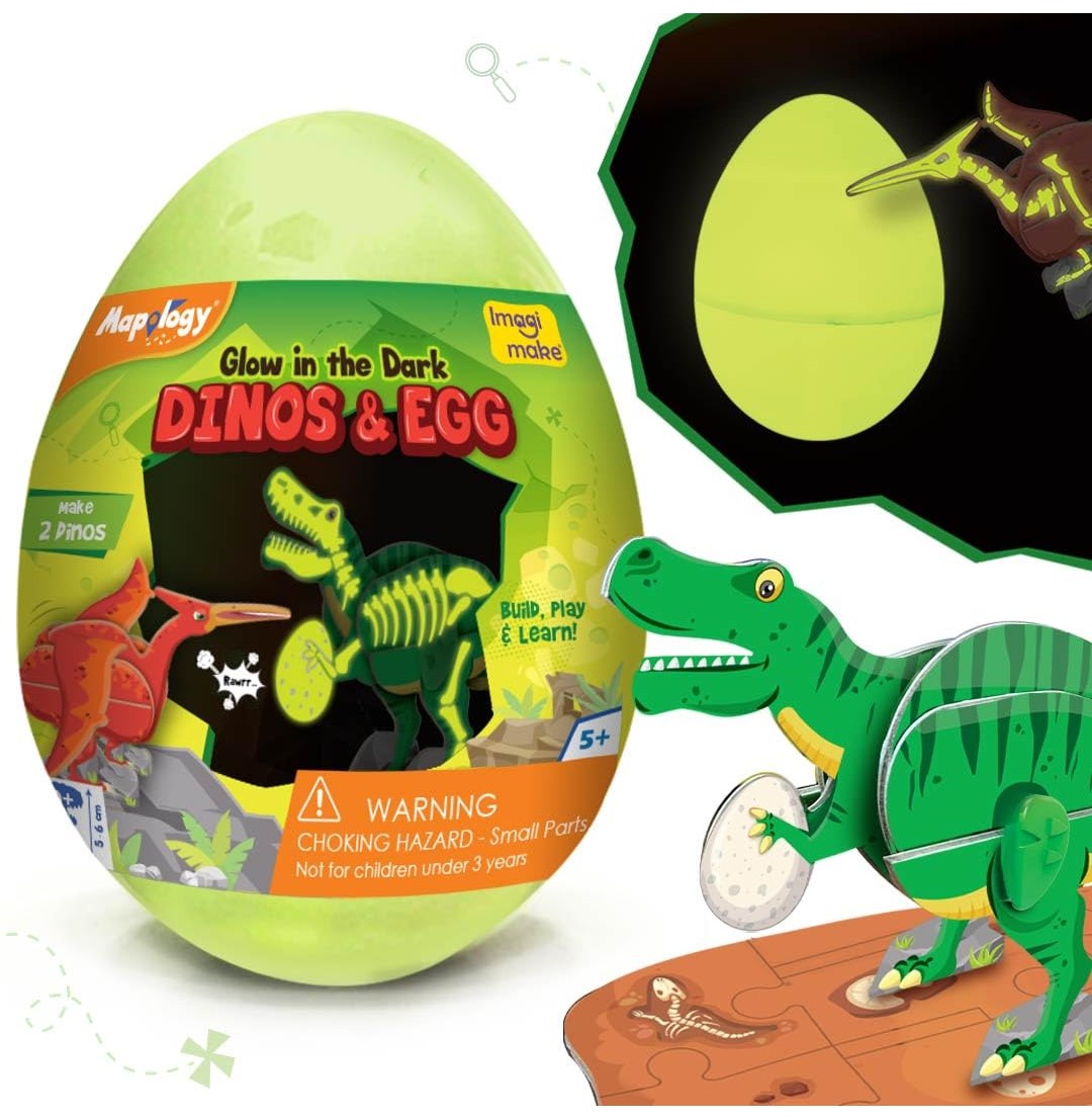 Dino & Egg Whimsical Green Dinosaur Delight