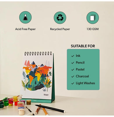 imagLoope Kids A5 Sketch Pad | Calendar Type | Travel-Themed Design