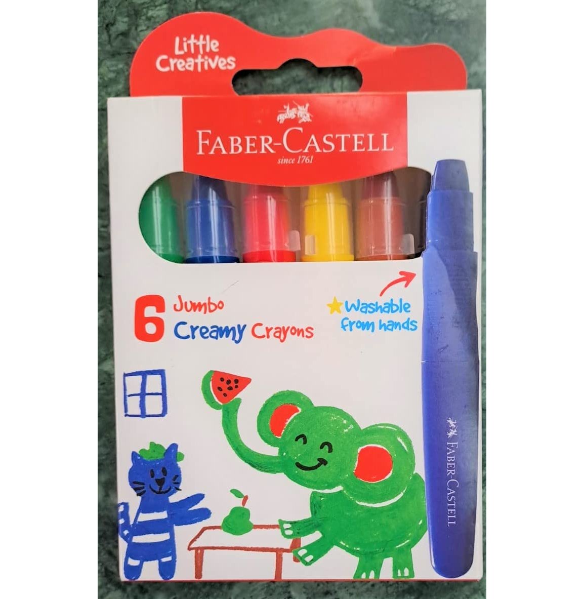 Little Creatives Jumbo Creamy Crayons Colorful Set Of 6 For Young Artists