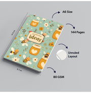 image //www.c...Loope Buzzing With Ideas Unruled A6 Foil Notebook