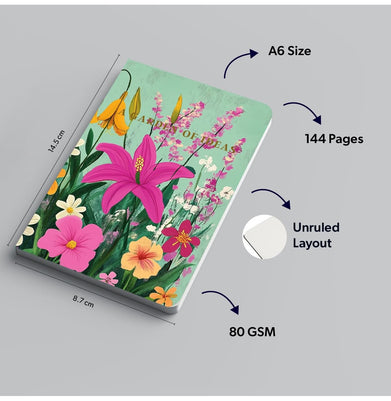 imagLoope A Garden Of Ideas Unruled A6 Foil Notebook
