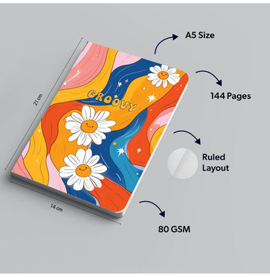 imagLoope Grooy Ruled A5 Foil Notebook