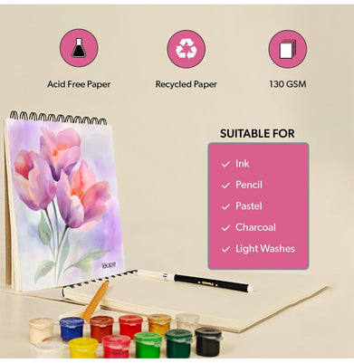 imagLoope  Sketch Pad  A4  50 Sheets - Flower