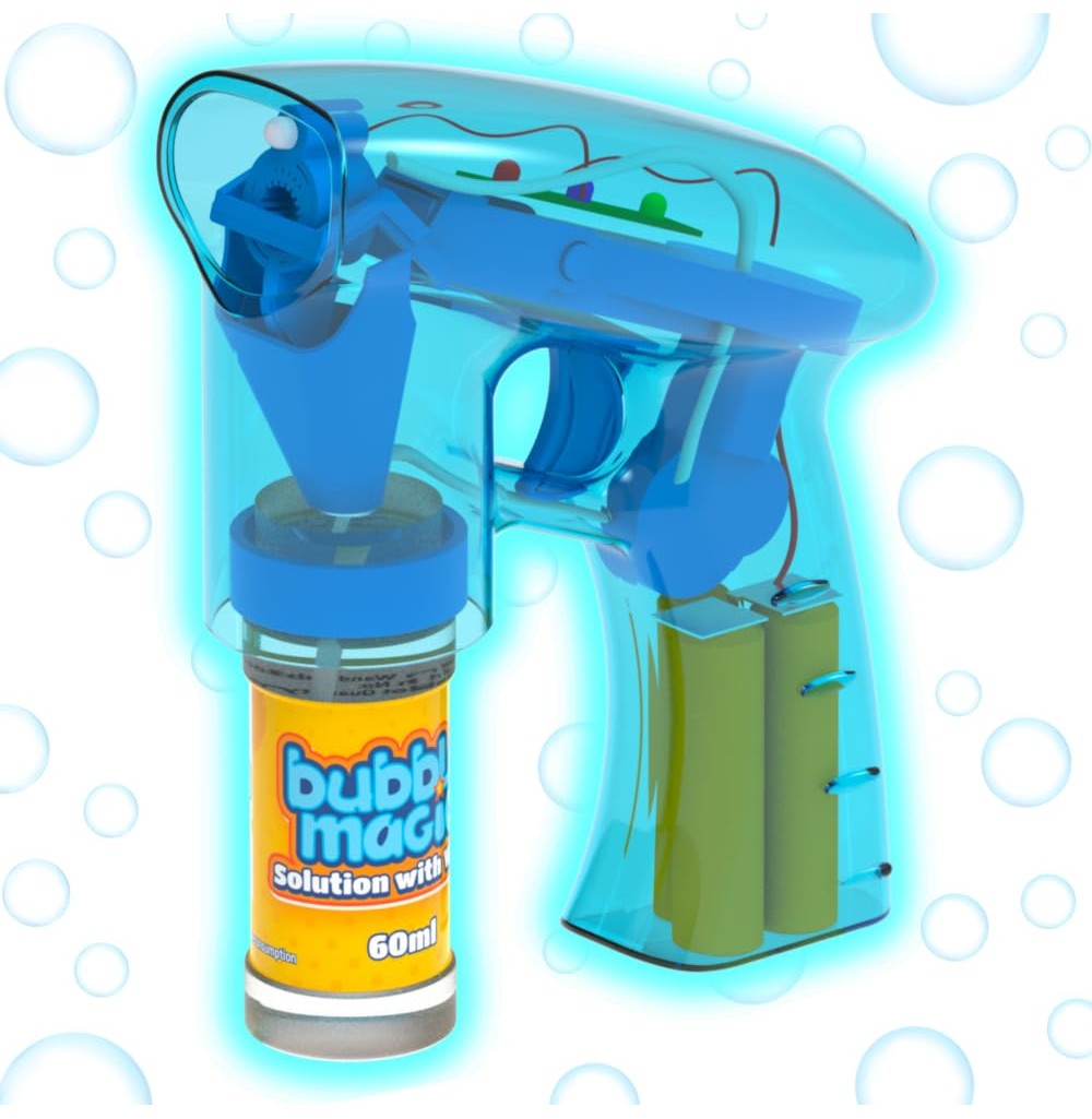Winmagic Bubble Magic Light Up Electronic Bubble Blaster Vibrant Blue Fun