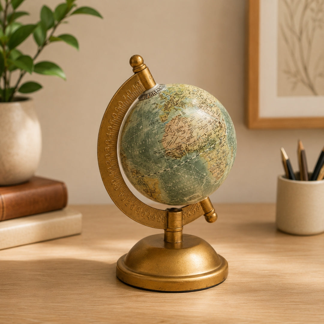 Loope Voyager Hd World Globe With Golden Meridian Stand