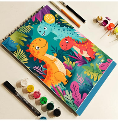 imagLoope Kids Sketch Pad A4 Calender Type Dino