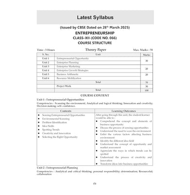 imagOswaal CBSE 15 Sample Question Papers Class 12 Entrepreneurship for 2026 Board Exam
