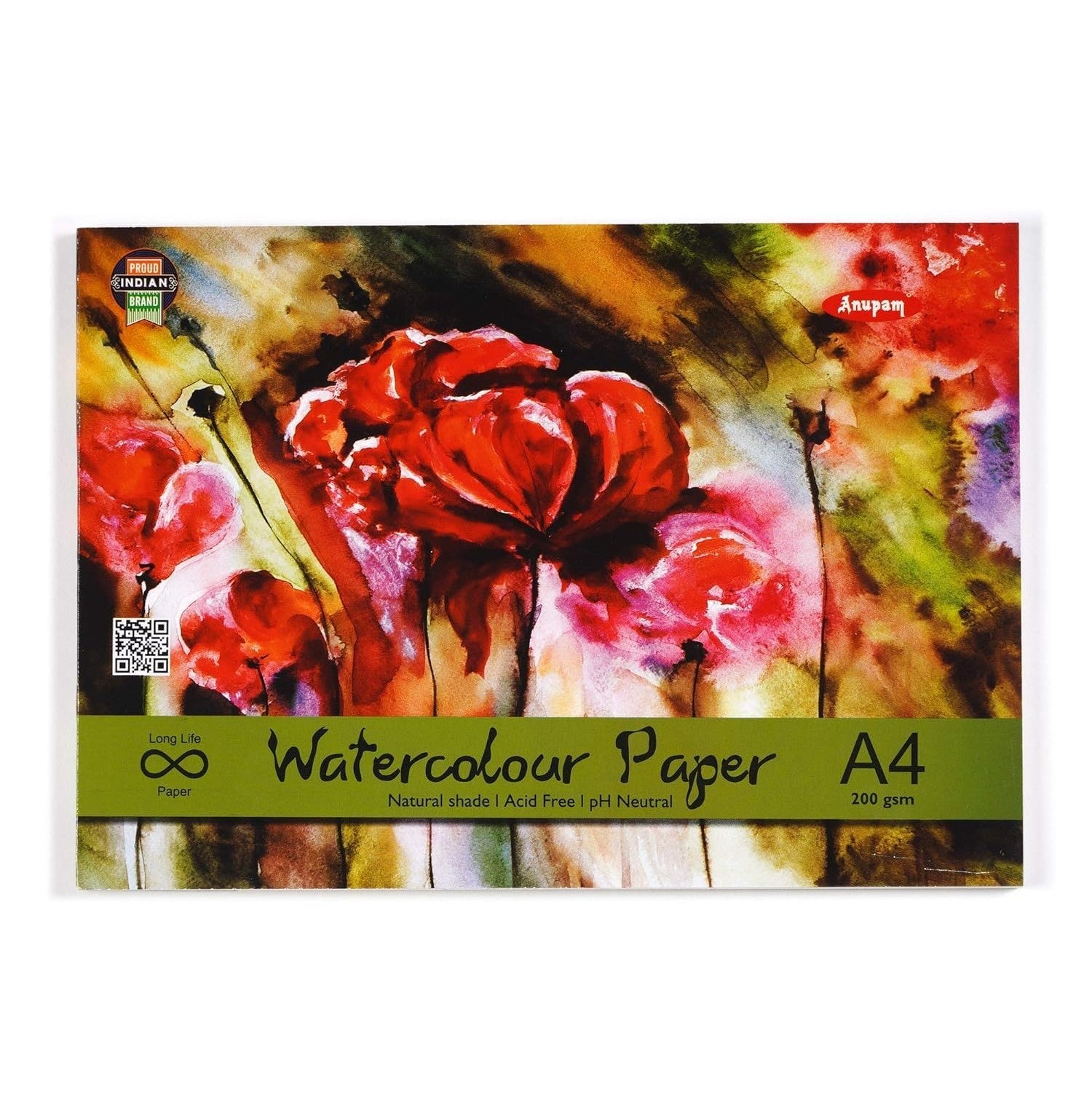 Anupam A4 Water Colour Painting Book 200 Gsm Premium 20 Sheets With ColdPressed Texture