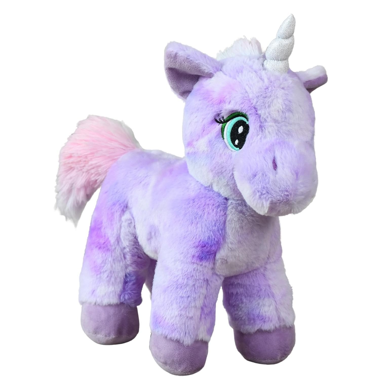Mirada 32Cm Purple Standing Unicorn With Sparkling Bow