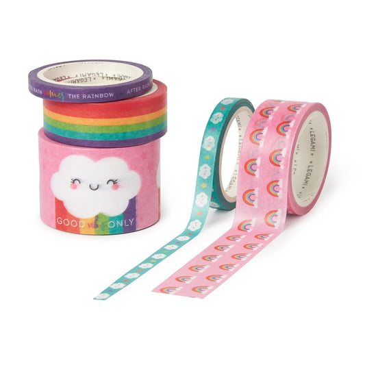 Legami-Set Of 5 Paper Sticky Tapes - Tape By Tape - Rainbow –