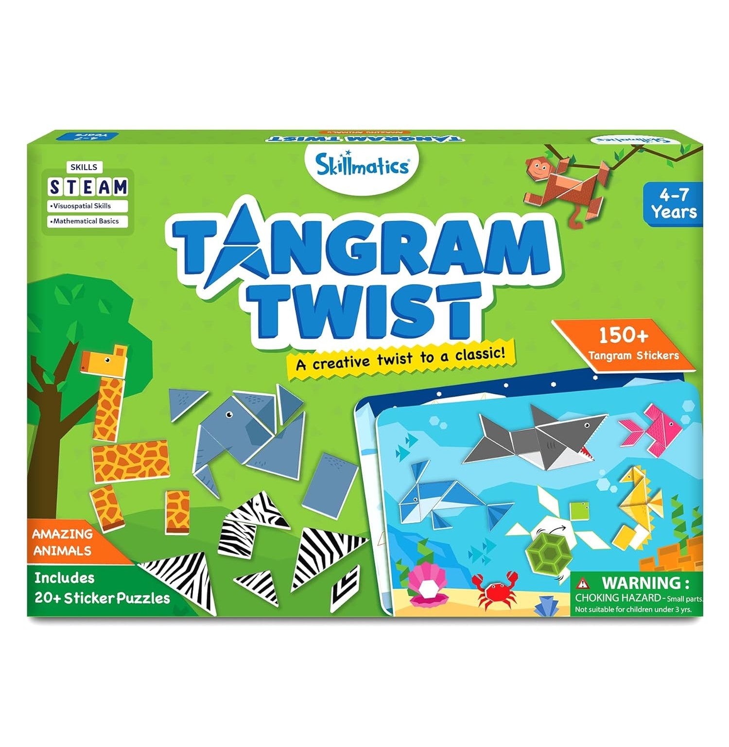 Skillmatics Skill1152Ttaa Tangram Twist: Create Amazing Animal Shapes!