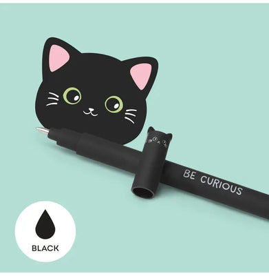 imagBlack Cat Erasable Gel Pen Black Ink