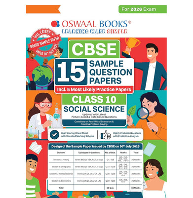 imagOswaal CBSE 15 Sample Question Papers Class 10 Social Science for 2026 Board Exam