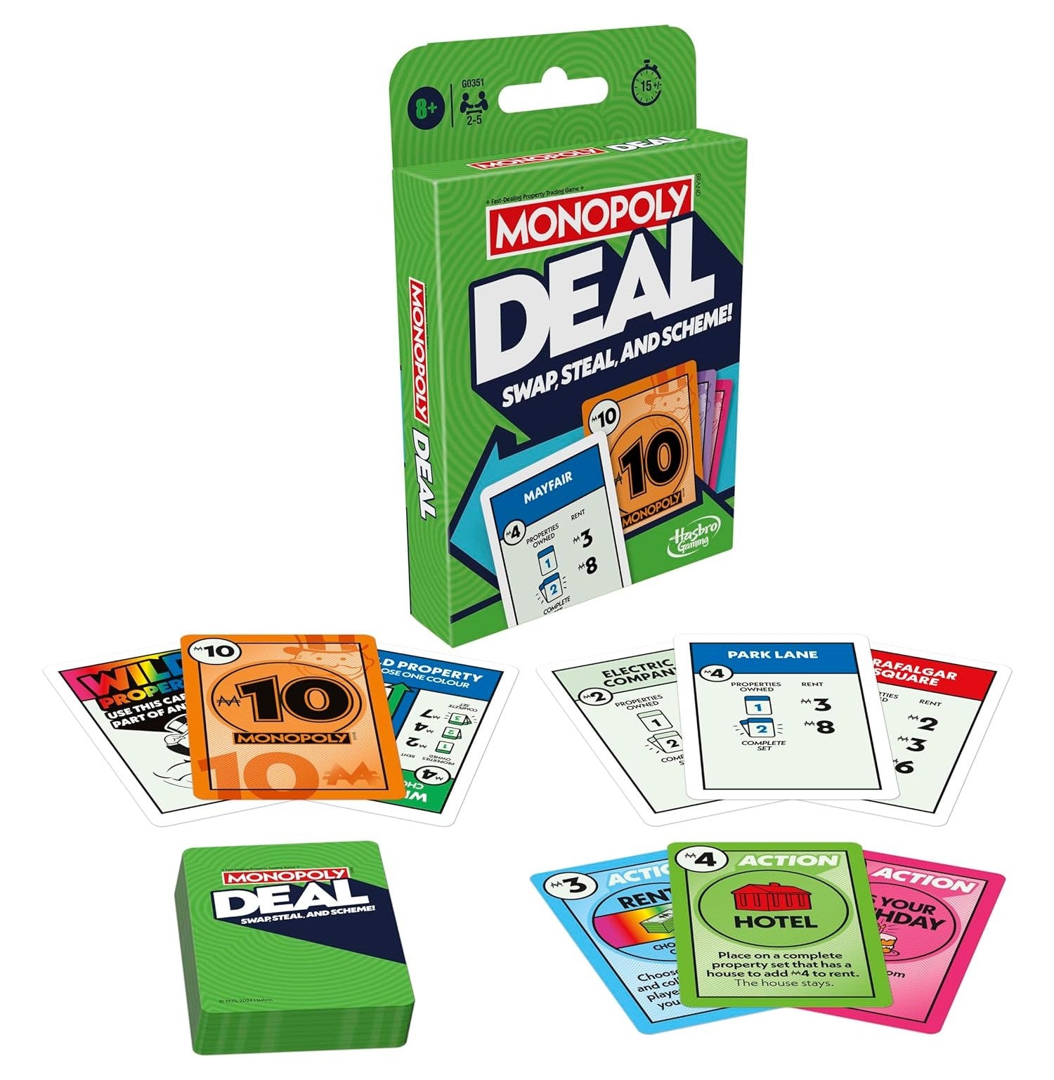 Monopoly Deal: Fast-Paced Card Game for Family Fun (Ages 8+)