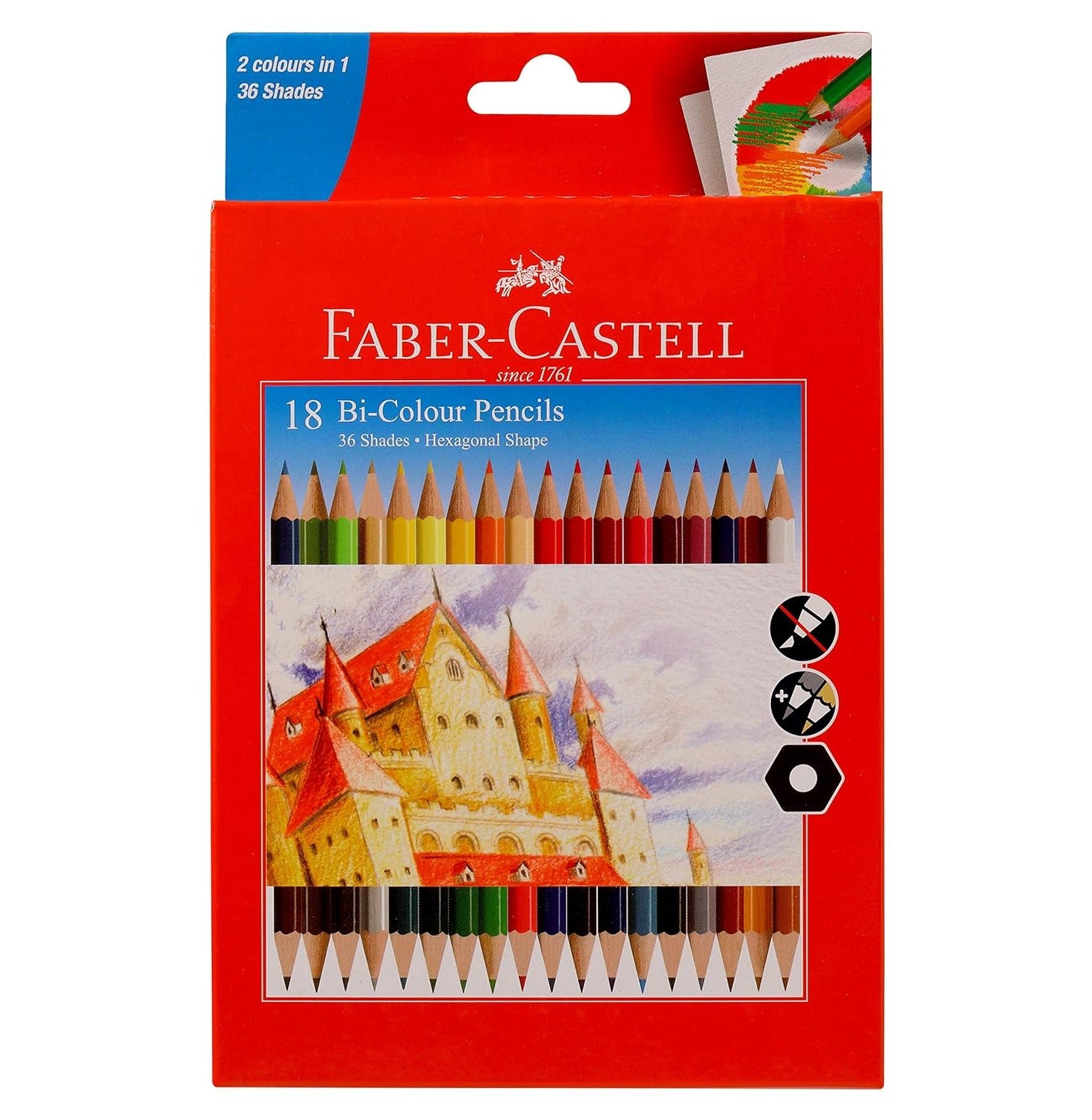 FaberCastell 18 BiColour Pencils Set 36 Shades For Endless Creativity