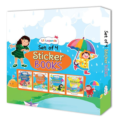 imagOswaal Lil Legend Gift Set: Boxset of 4 Sticker Books for Kids | Shapes, Numbers, Animals and Alphabets | Ideal for Ages 3+