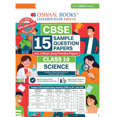 imagOswaal CBSE 15 Sample Question Papers Class 10 Science for 2026 Board Exam