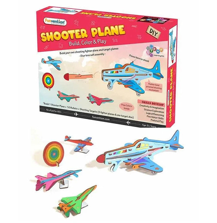 Funvention Shooter Plane: Build, Color & Fly Fun!