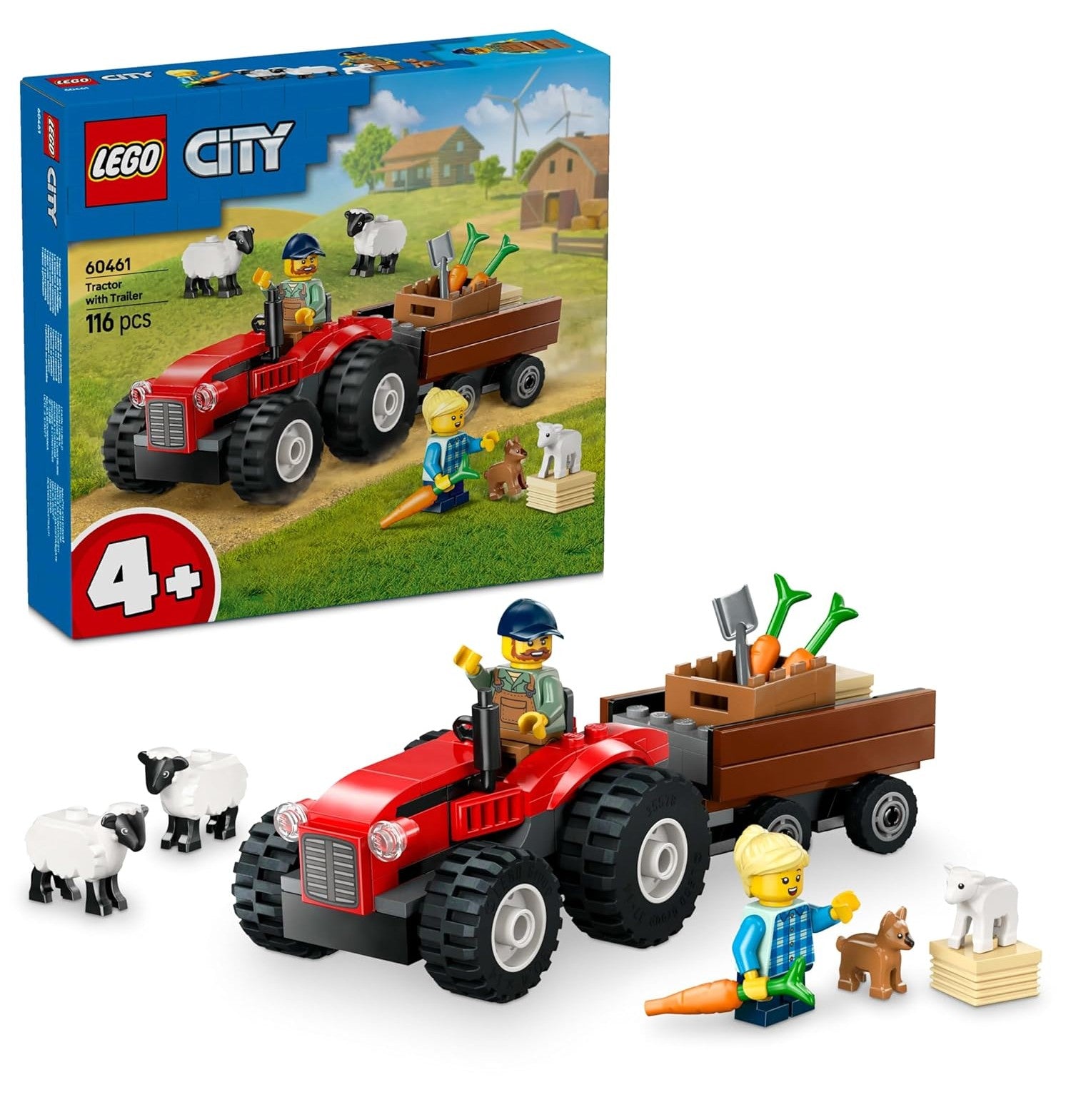 Lego 60461 Red Farm Tractor With Trailer: Ignite Your Farming Adventures!