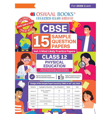 imagOswaal CBSE 15 Sample Question Papers Class 12 Physical Education for 2026 Board Exam