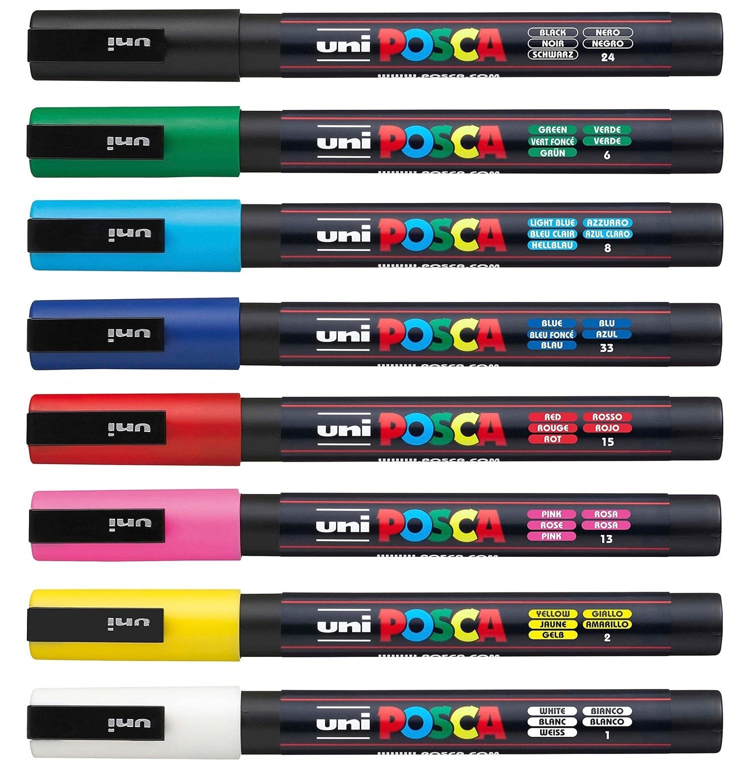 Uni Posca Assorted 8Color Marker Set Perfect For Every Creative Project!