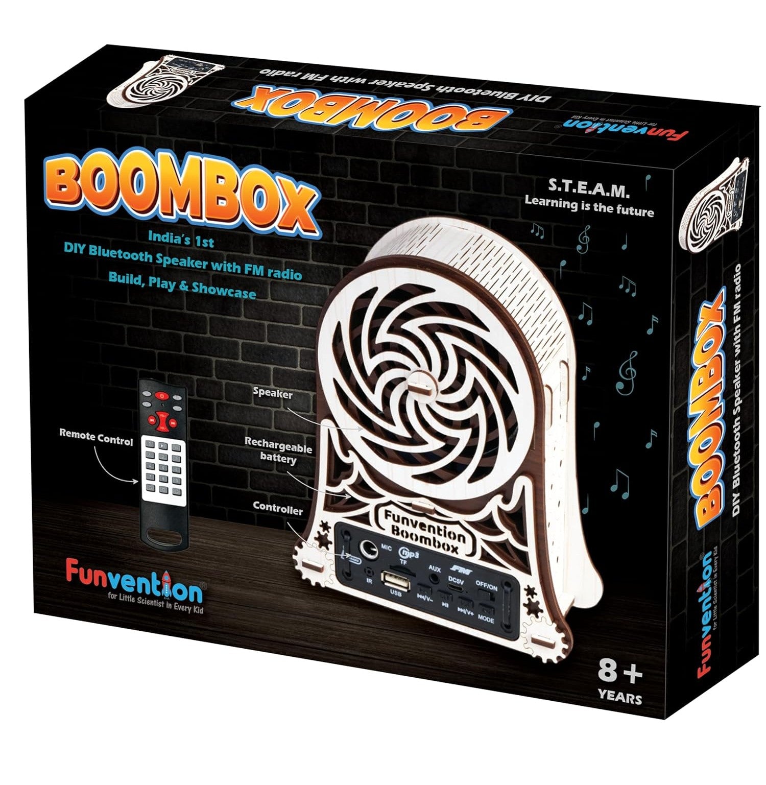Funvention Boombox: Customizable Portable Bluetooth Speaker With Remote Control