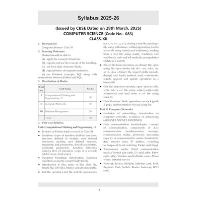 imagOswaal CBSE 15 Sample Question Papers Class 12 Computer Science for 2026 Board Exam