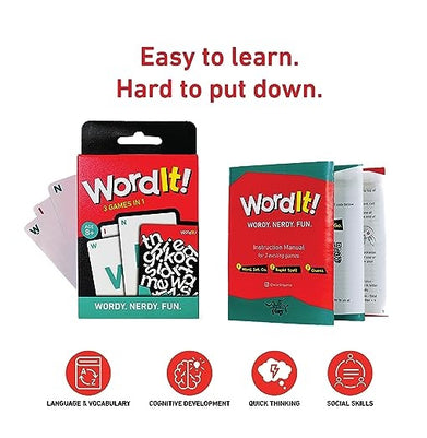 imagWordIt! Card Game, Perfect for Word Game Lovers, Learn Vocabulary, Ages 8 and Up, 3 Games Inside 10%OFF, 3 Games Inside, 6-8 Years Toys & Games, 9-12 Years Toys & Games, Ages 8 and Up, Beyond Books, Board Games, Educational, educational toys for 5 year olds, Learn Vocabulary, Perfect for Word Game Lovers, Toys & Games, WordIt!, WordIt! Card Game crossword.in