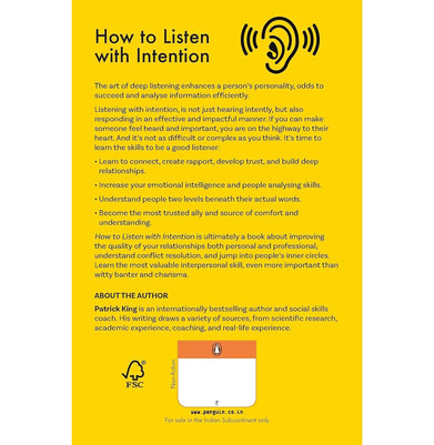 imagHow to Listen with Intention: The Foundation of True Connection Communication and Relationships Paperback King Patrick Paperback King Patrick Books, BOOKS5, December Book Sale, How To Listen With Intention, Non Fiction, Self Improvement, WBD2025 crossword.in