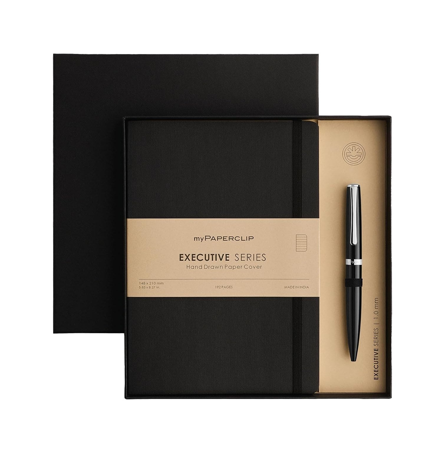 Mypaperclip Elegant Notebook & E1 Black Pen Set