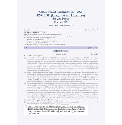 imagOswaal CBSE 15 Sample Question Papers Class 10 English Language & Literature for 2026 Board Exam