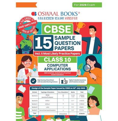 imagOswaal CBSE 15 Sample Question Papers Class 10 Computer Applications for 2026 Board Exam