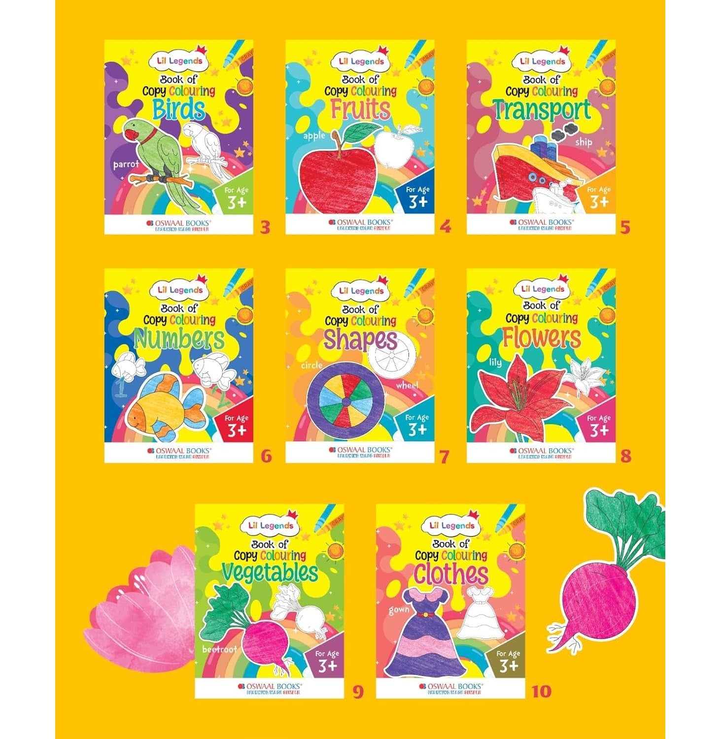 Buy Oswaal Lil Legends Gift Set: Boxset Of 10 Copy Colouring Books