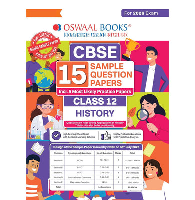 imagOswaal CBSE 15 Sample Question Papers Class 12 History for 2026 Board Exam