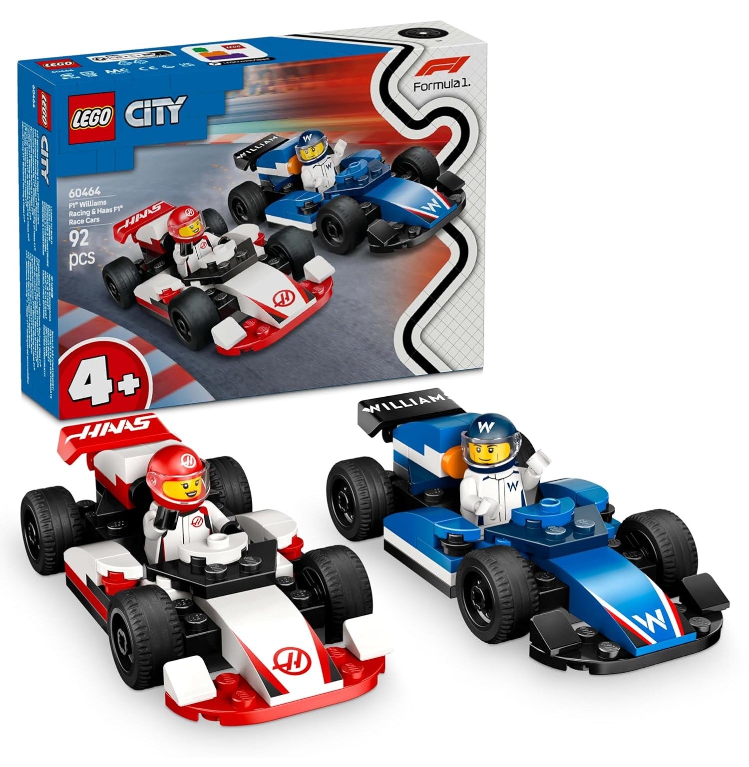 Lego 60464 F1® Williams Racing & Haas Buildable Race Car Set