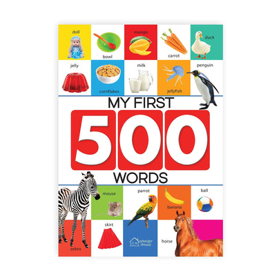 imagMy First 500 Words: Early Learning Picture Book to learn Alphabet Numbers Shapes and Colours Transport Birds and Animals Professions Opposite Words Action Words Parts of the body and Objects Around Us. Paperback Wonder House Books