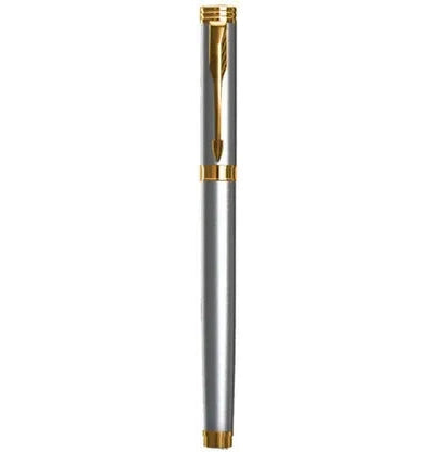 Parker Folio Gold Trim Stainless Steel Roller Ball Pen - Elegance Meets Functionality