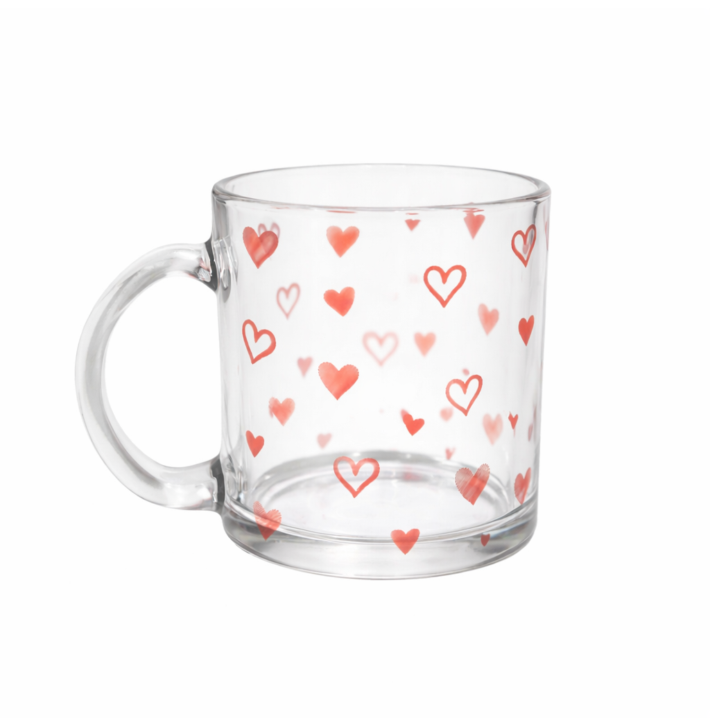 Little Hearts Romantic Glass Mug