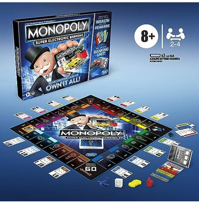 imagMonopoly Super Electronic Banking Board Game, Electronic Banking Unit, Choose Your Rewards, Cashless Gameplay Tap Technology 10%OFF, 6-8 Years Toys & Games, 9-12 Years Toys & Games, Activity, Activity And Puzzles, Beyond Books, Board Games, Cashless Gameplay Tap Technology, Choose Your Rewards, educational toys for 5 year olds, Electronic Banking Unit, Hasbro, Monopoly Super Electronic Banking Board Game, Toys & Games crossword.in