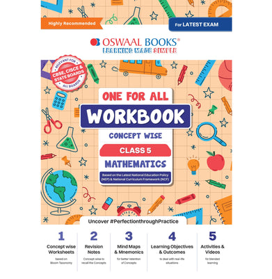 imagOswaal One For All Workbook | Concept Wise Class-5 Mathematics Book | For Latest Exam buy online at crossword.in