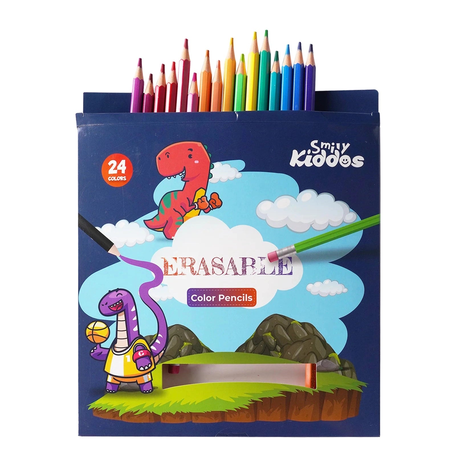 Smily Kiddos Erasable Plastic Color Pencils – Pack Of 24
