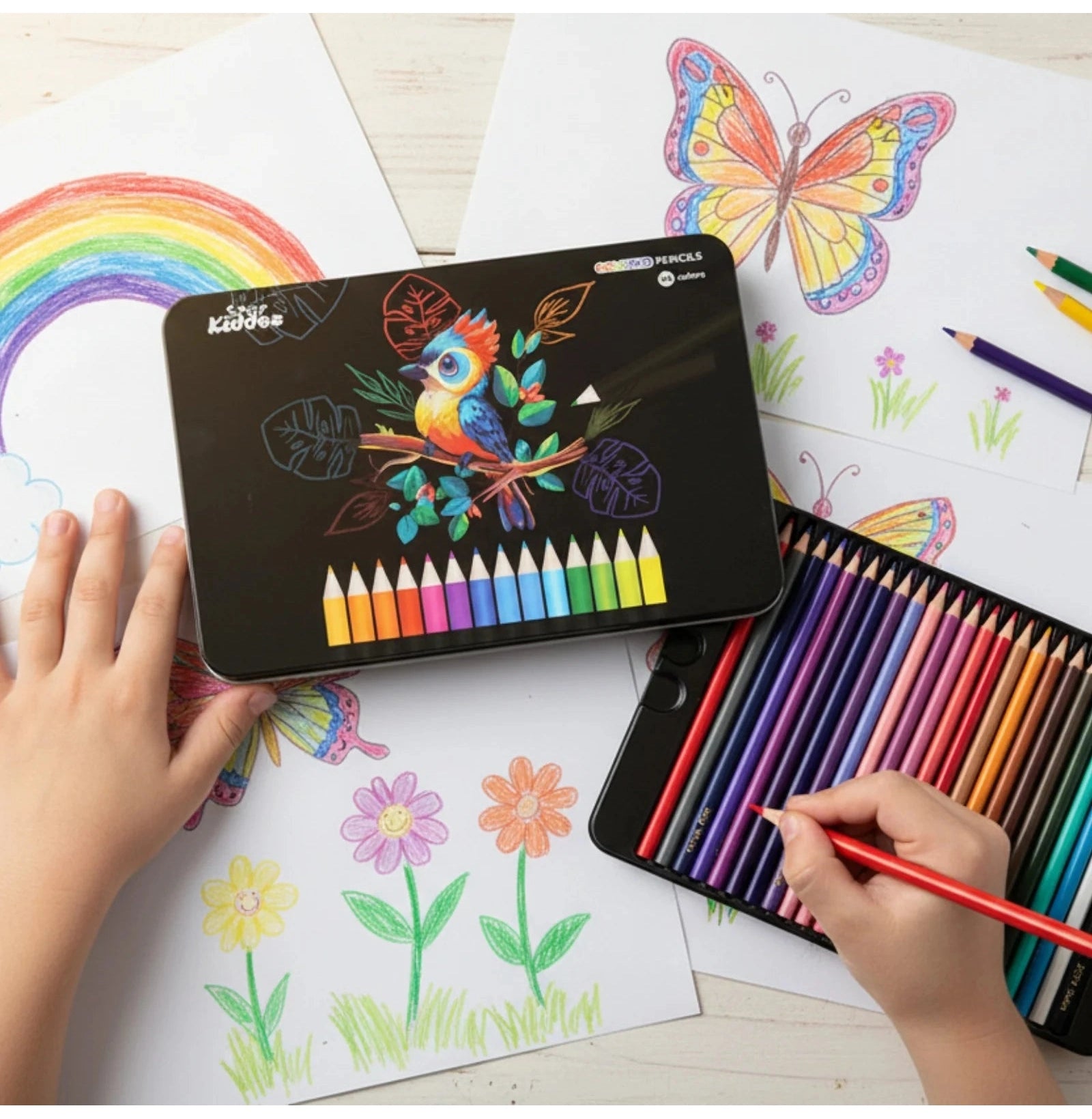 Smily Kiddos 48 Color Pencils Set In Tin Box