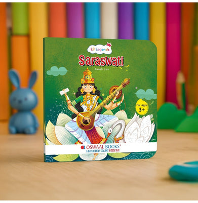 imagOswaal Mythological stories- Illustrated Board Book Saraswati, An Enchanting story from Indian Mythology for Kids, Age 3+