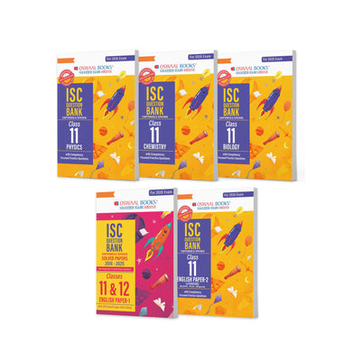 imagOswaal ISC Question Bank Chapter-wise Topic-wise Class 11 Set of 5 Books Physics, Chemistry, Biology, English Paper-1 & 2 For 2026 Board Exams buy online at crossword.in