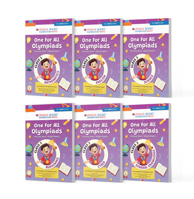 imagOswaal One For All Olympiad Previous Years' Solved Papers Class 3 Set of 6 Books Maths, English, Science, Reasoning, Cyber & General Knowledge For 2025 Exam