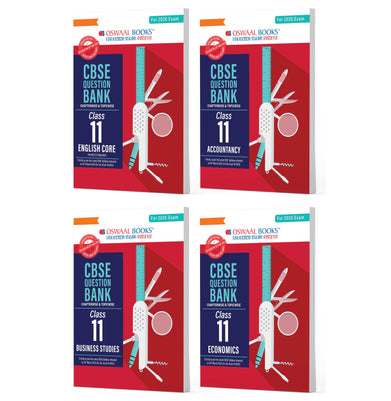 imagOswaal CBSE Question Bank Class 11 Set of 4 Books | English Core | Accountancy | Business Studies | Economics | Chapterwise & Topicwise Solved Papers| For 2026 Exams buy online at crossword.in