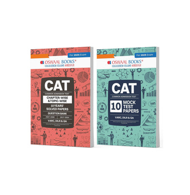 imagOswaal CAT 10 Years' Solved Papers + 10 Mock Test Papers Set of 2 books | For 2025 Exam buy online at crossword.in